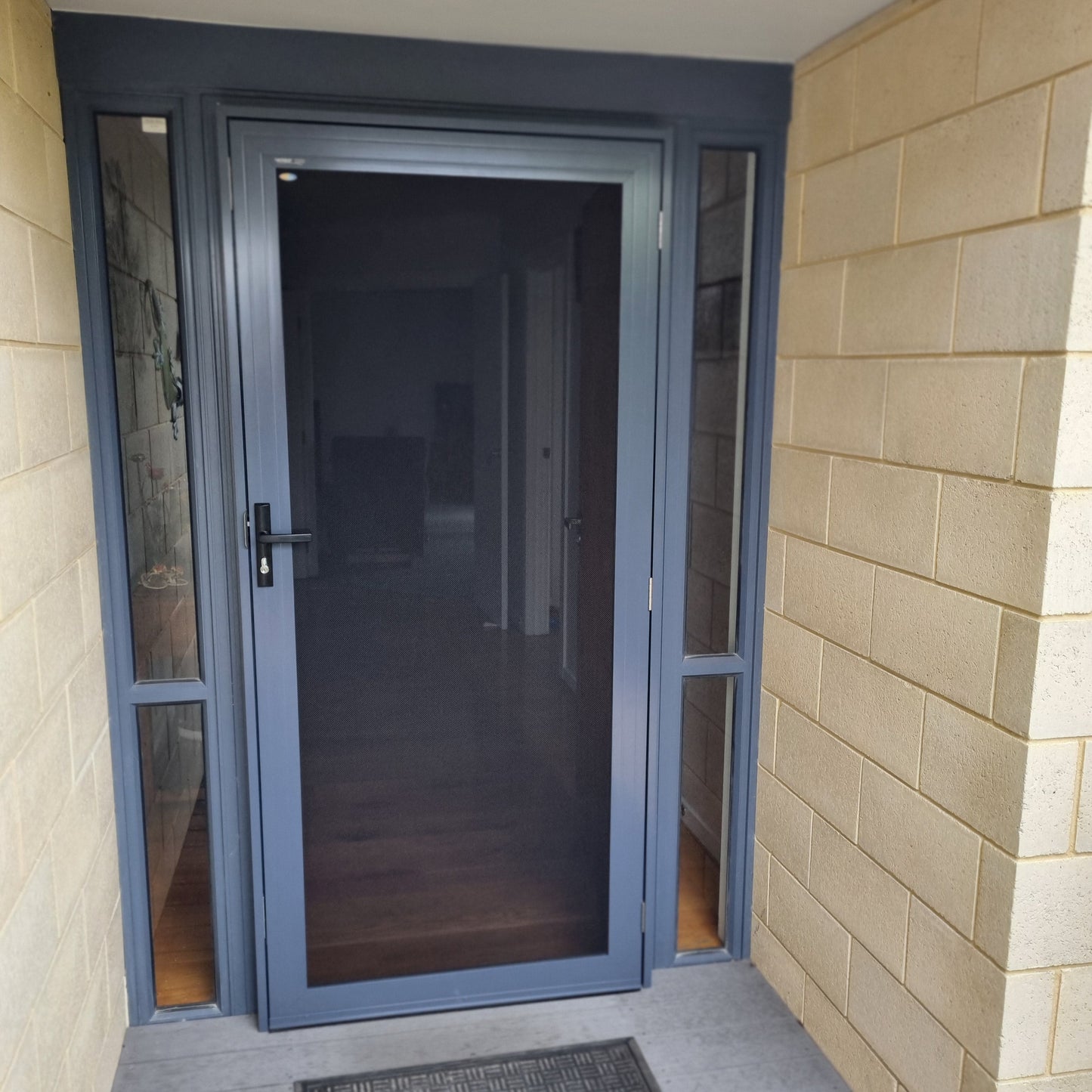 Crimsafe Security Door in Dark Blue at Front Door