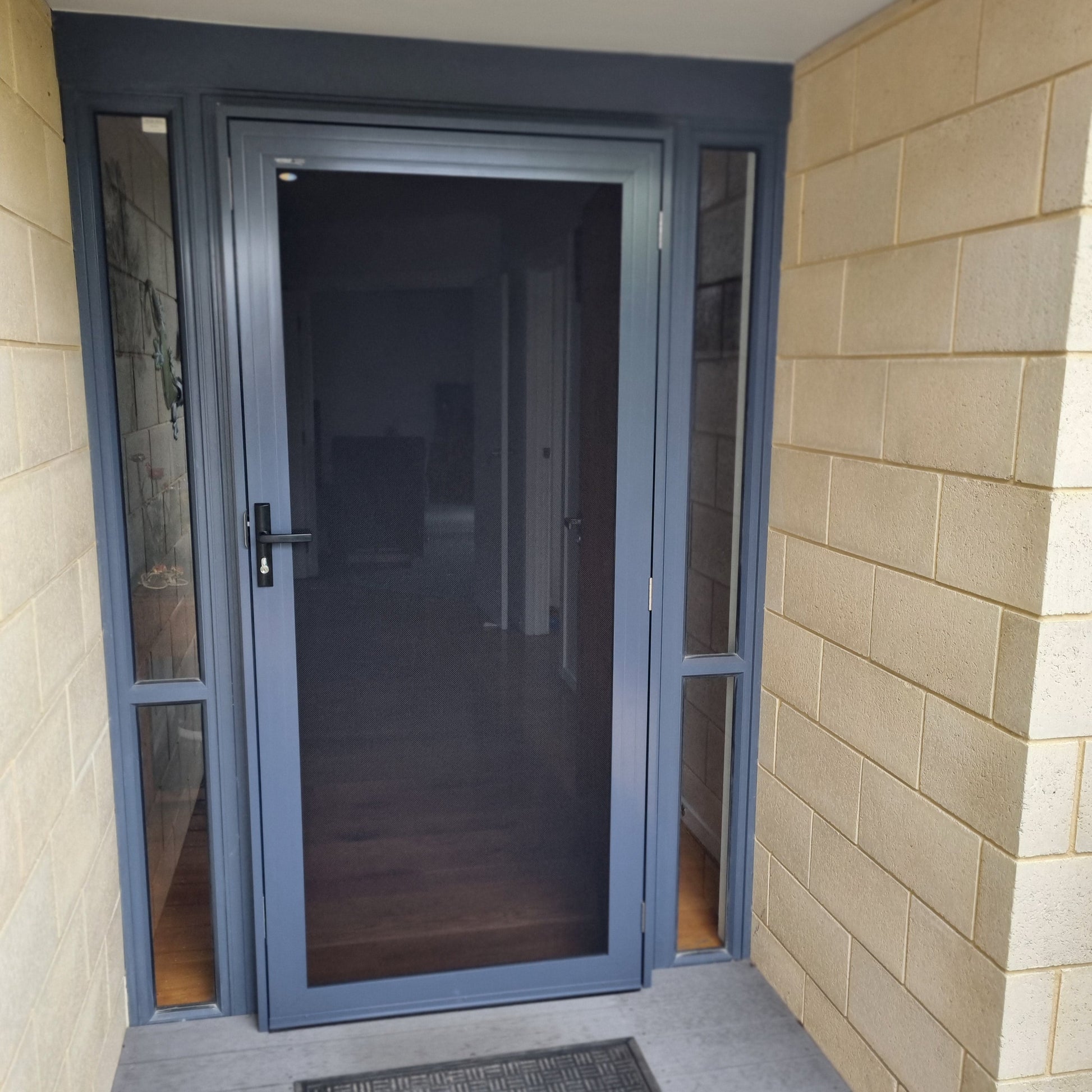 Crimsafe Security Door in Dark Blue at Front Door